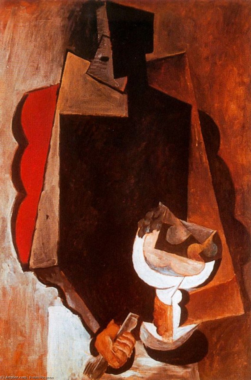Wikioo.org - The Encyclopedia of Fine Arts - Painting, Artwork by Pablo Picasso - Personaje con frutero