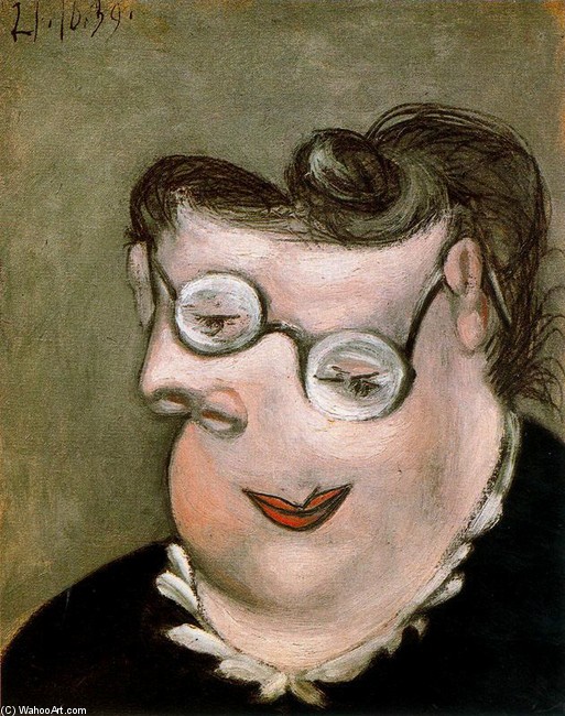 Wikioo.org – La Enciclopedia de las Bellas Artes - Pintura, Obras de arte de Pablo Picasso - Retrato de Marguerite Walter Meme