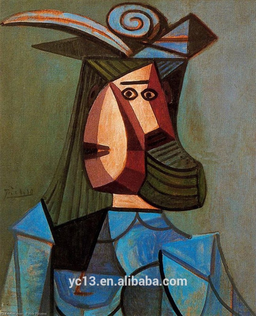 WikiOO.org - אנציקלופדיה לאמנויות יפות - ציור, יצירות אמנות Pablo Picasso - Portrait of a woman (Dora Maar)