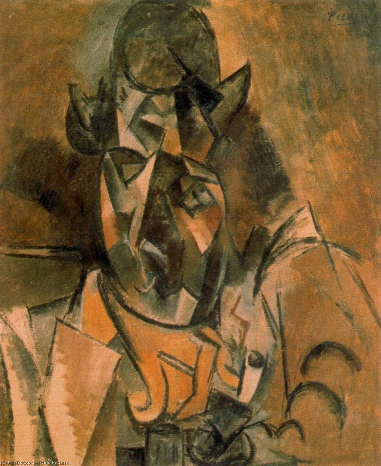 WikiOO.org - Encyclopedia of Fine Arts - Målning, konstverk Pablo Picasso - Portrait of Georges Braque