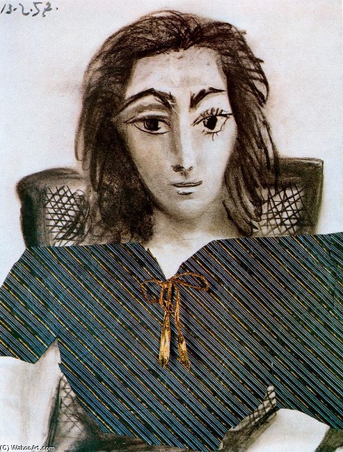 WikiOO.org - Encyclopedia of Fine Arts - Maleri, Artwork Pablo Picasso - Portrait of Jacqueline 1