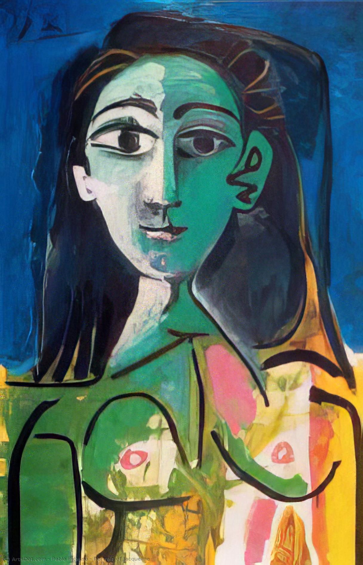 WikiOO.org - Encyclopedia of Fine Arts - Maleri, Artwork Pablo Picasso - Portrait of Jacqueline