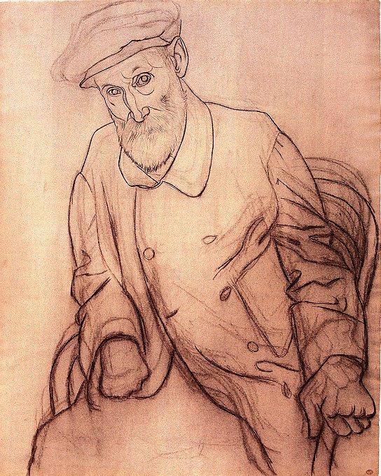 Wikioo.org - The Encyclopedia of Fine Arts - Painting, Artwork by Pablo Picasso - Portrait of Pierre Auguste Renoir