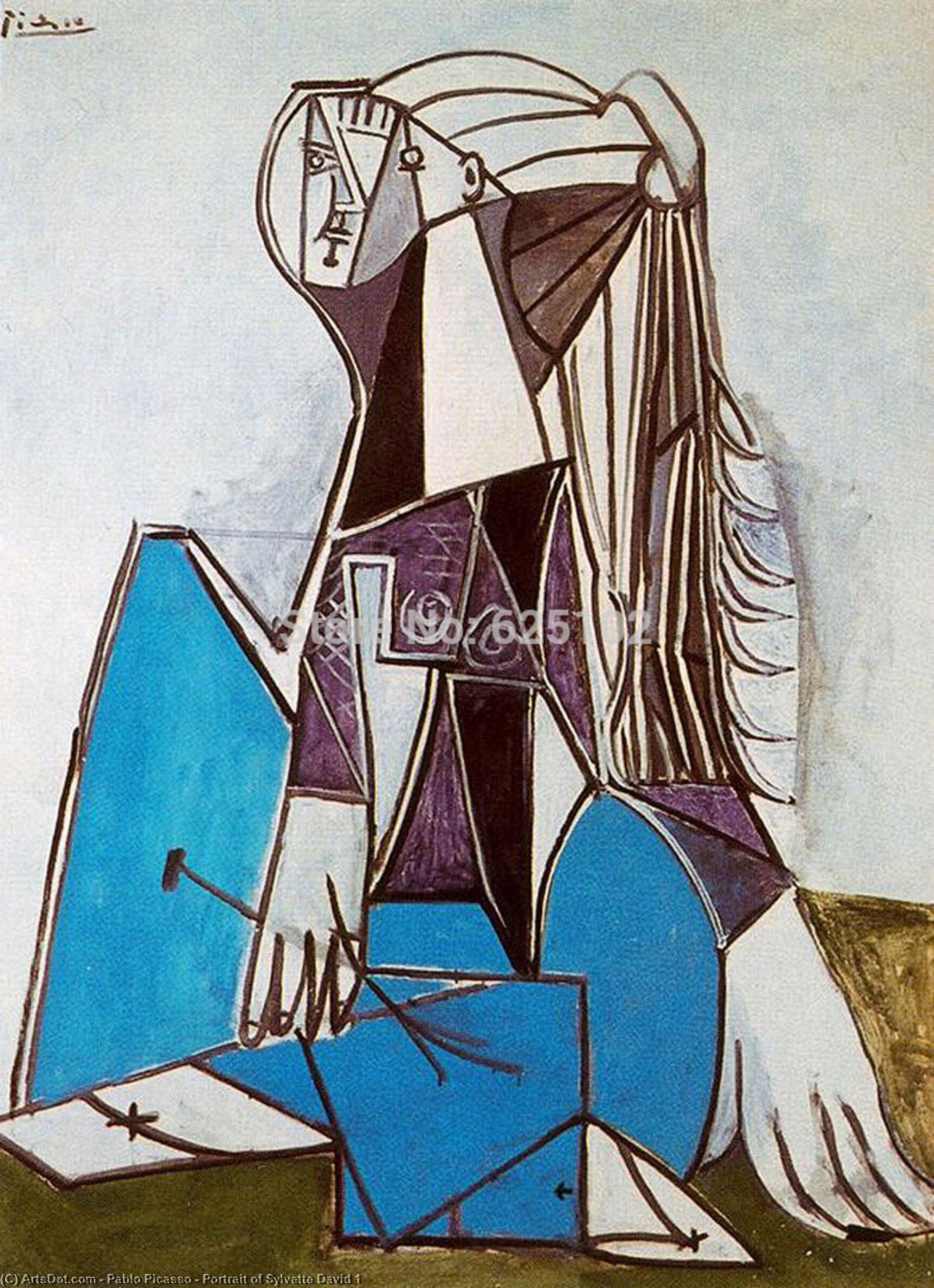 WikiOO.org - Encyclopedia of Fine Arts - Maleri, Artwork Pablo Picasso - Portrait of Sylvette David 1