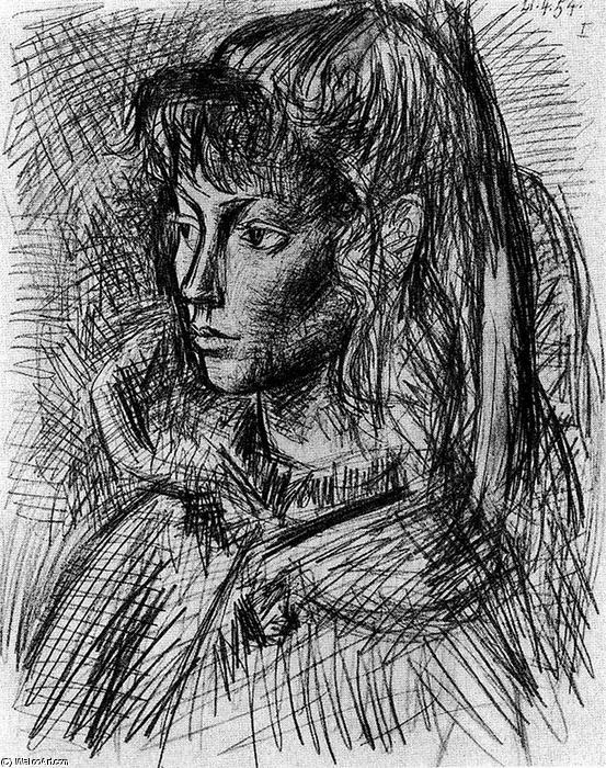 Wikioo.org - Bách khoa toàn thư về mỹ thuật - Vẽ tranh, Tác phẩm nghệ thuật Pablo Picasso - Portrait of Sylvette David