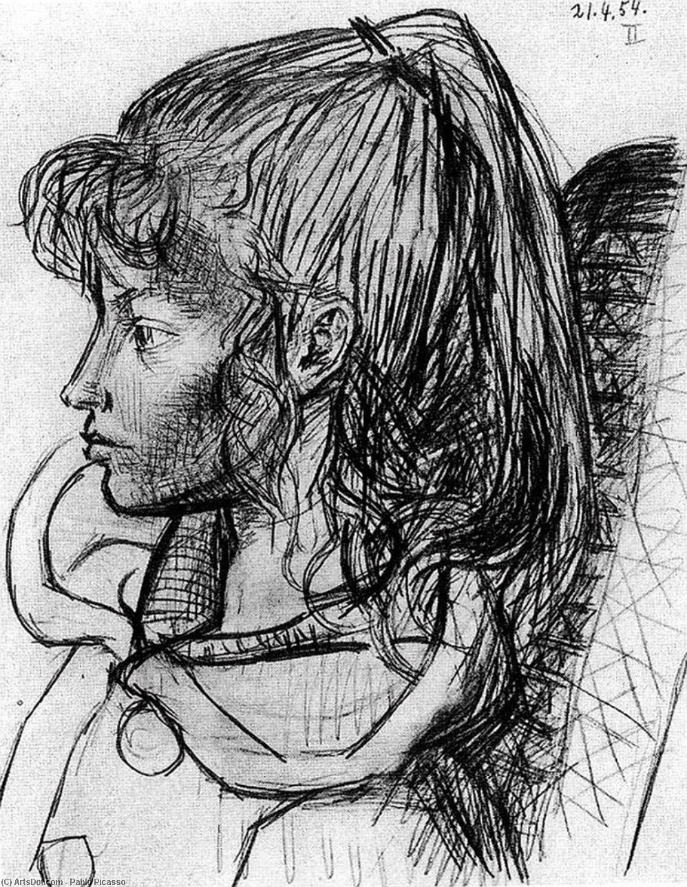 WikiOO.org - Enciklopedija likovnih umjetnosti - Slikarstvo, umjetnička djela Pablo Picasso - Portrait of Sylvette David
