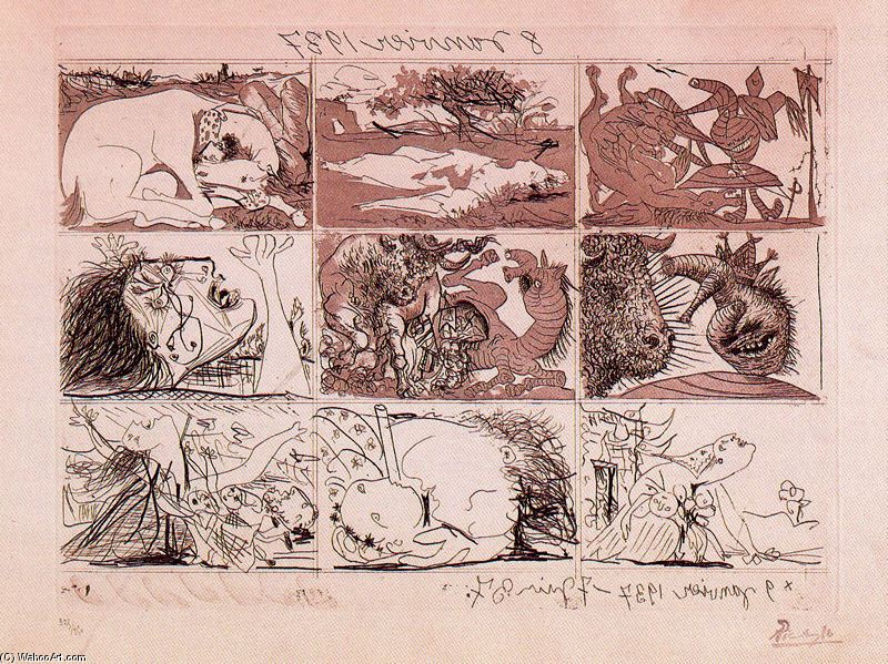 WikiOO.org - Enciclopédia das Belas Artes - Pintura, Arte por Pablo Picasso - Retrato de Alfred Jarry en Les Soirées de París