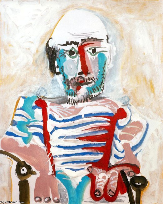 Wikioo.org - The Encyclopedia of Fine Arts - Painting, Artwork by Pablo Picasso - Seated man 1