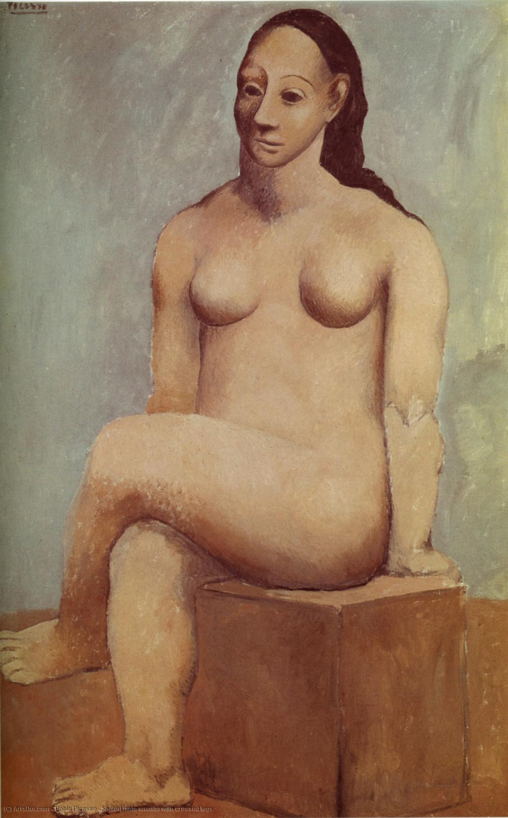 Wikioo.org – L'Encyclopédie des Beaux Arts - Peinture, Oeuvre de Pablo Picasso - assis femme nue avec  franchi  les jambes