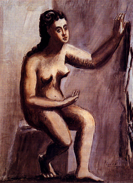 Wikoo.org - موسوعة الفنون الجميلة - اللوحة، العمل الفني Pablo Picasso - Seated woman