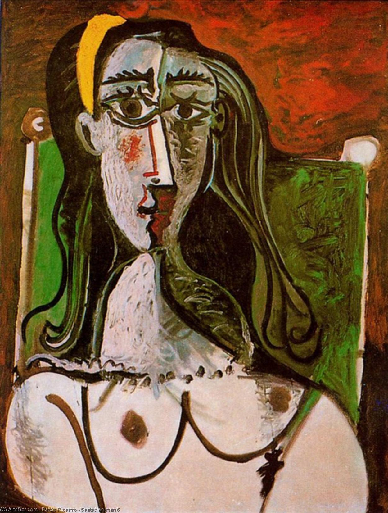 Wikioo.org - สารานุกรมวิจิตรศิลป์ - จิตรกรรม Pablo Picasso - Seated woman 6