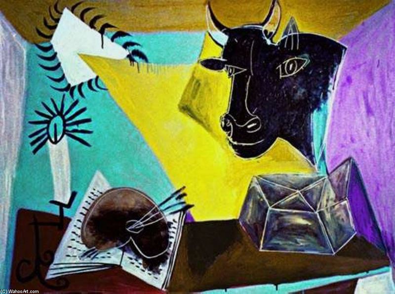 Wikioo.org - The Encyclopedia of Fine Arts - Painting, Artwork by Pablo Picasso - Still life with bull head