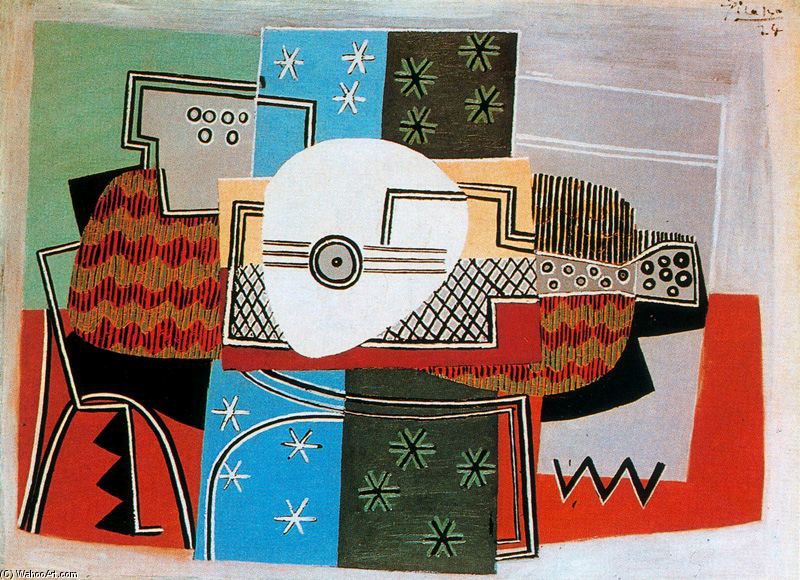 WikiOO.org - Encyclopedia of Fine Arts - Malba, Artwork Pablo Picasso - Still life with mandoline