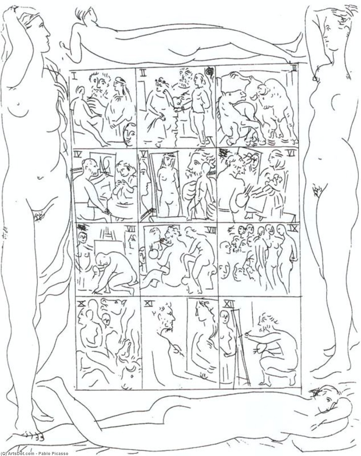 WikiOO.org - Encyclopedia of Fine Arts - Målning, konstverk Pablo Picasso - Tabla de aguafuertes