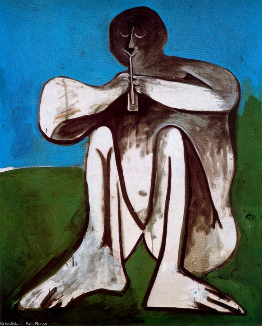 WikiOO.org - Εγκυκλοπαίδεια Καλών Τεχνών - Ζωγραφική, έργα τέχνης Pablo Picasso - THe flautist