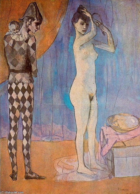 Wikioo.org – La Enciclopedia de las Bellas Artes - Pintura, Obras de arte de Pablo Picasso - La familia del Harlequin