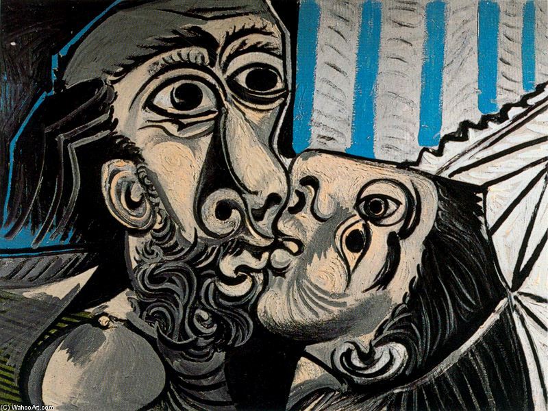 Wikioo.org - The Encyclopedia of Fine Arts - Painting, Artwork by Pablo Picasso - The Kiss 1
