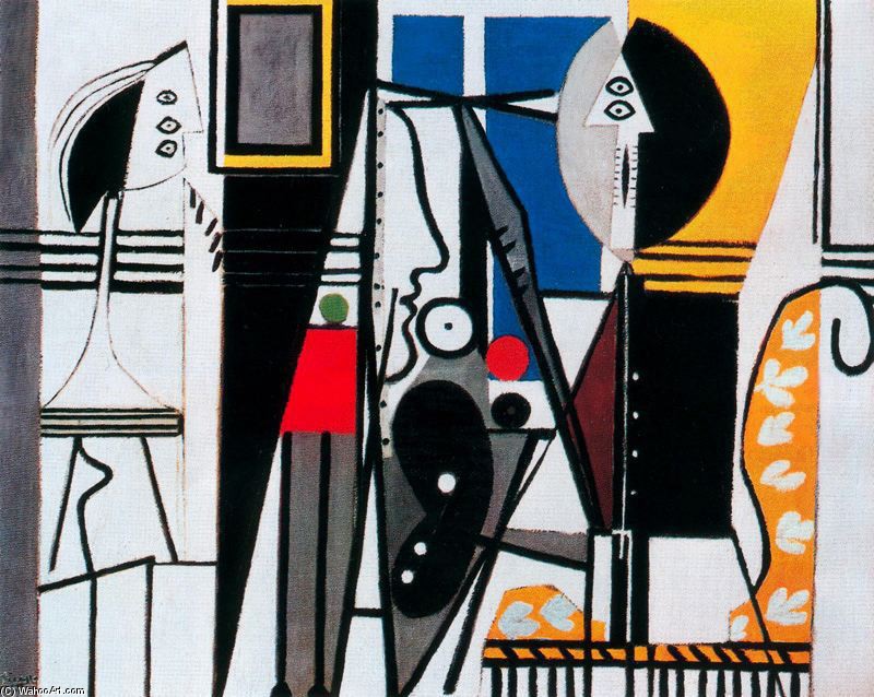 WikiOO.org - אנציקלופדיה לאמנויות יפות - ציור, יצירות אמנות Pablo Picasso - The painter and his model