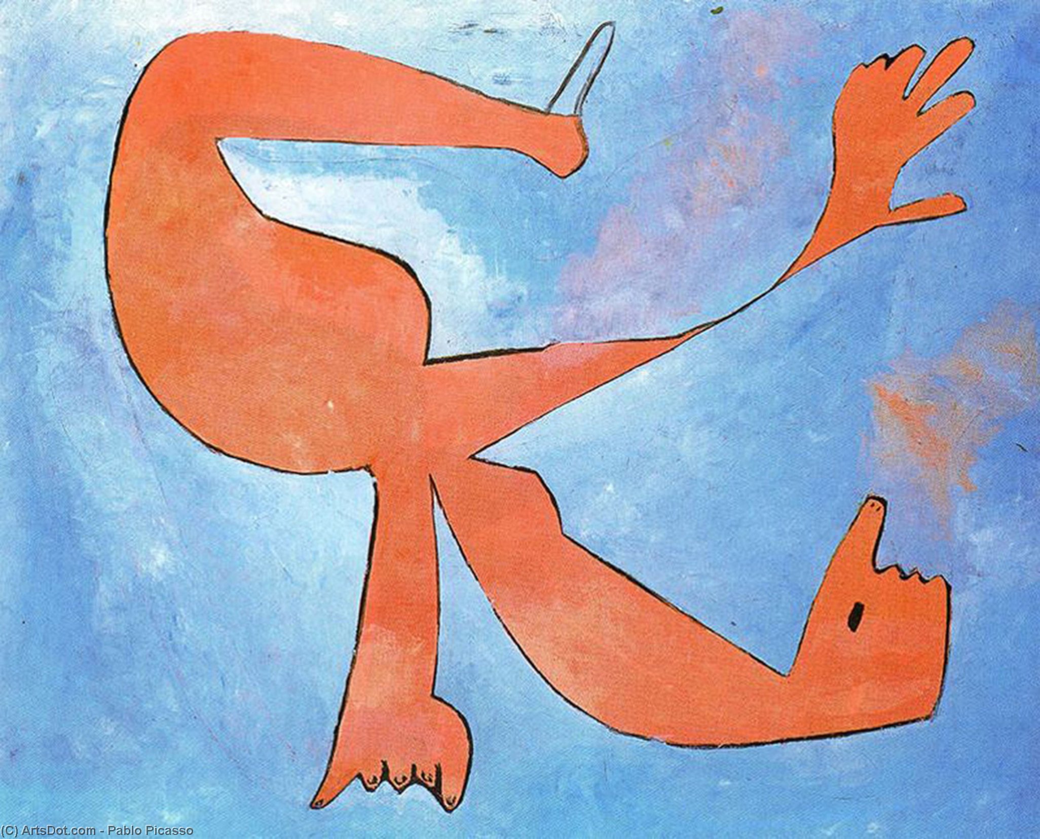 WikiOO.org - Encyclopedia of Fine Arts - Maleri, Artwork Pablo Picasso - The Swimmer