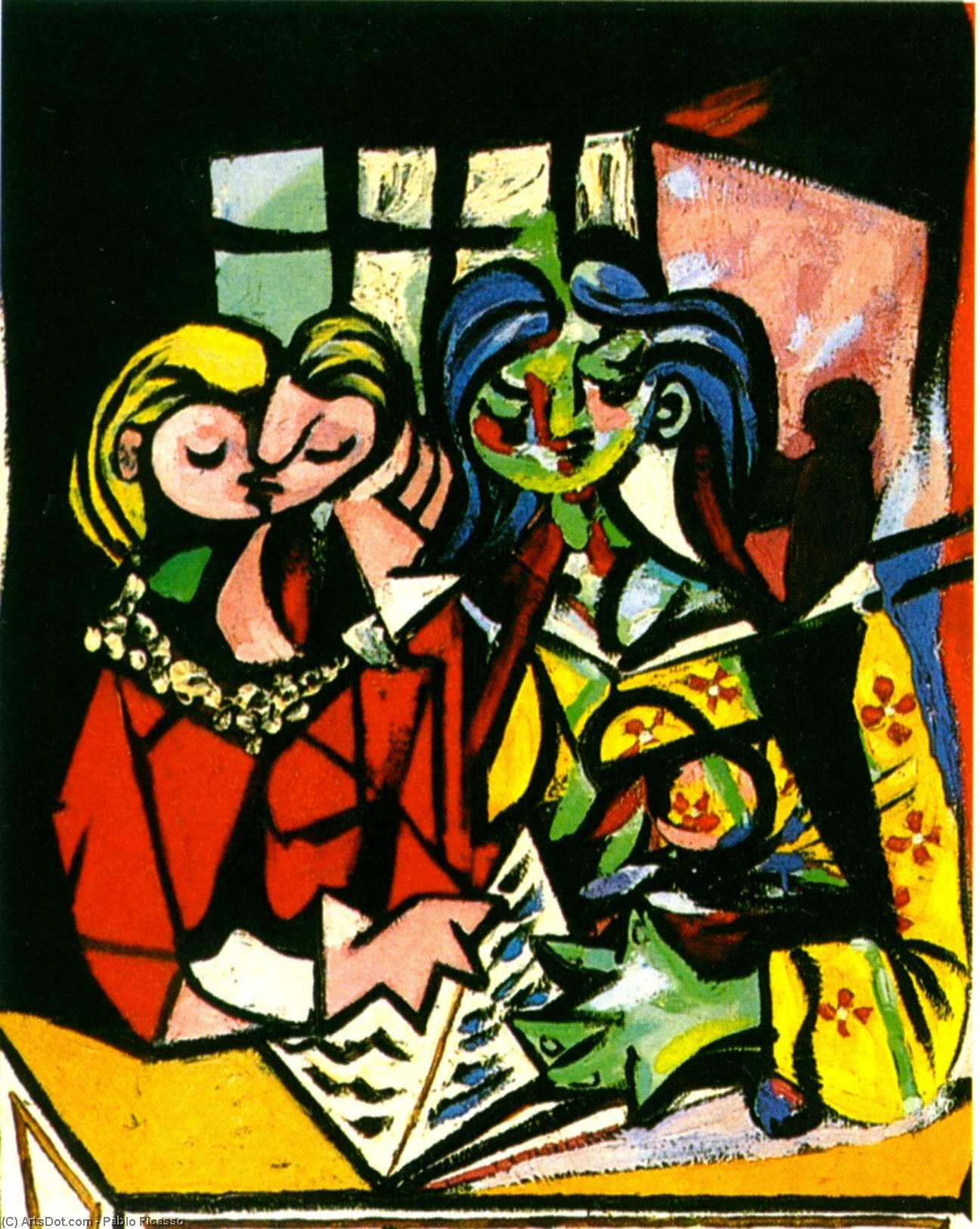 Wikoo.org - موسوعة الفنون الجميلة - اللوحة، العمل الفني Pablo Picasso - Two figures