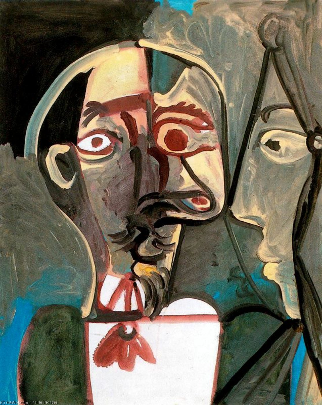 Wikioo.org – La Enciclopedia de las Bellas Artes - Pintura, Obras de arte de Pablo Picasso - dos cabezas