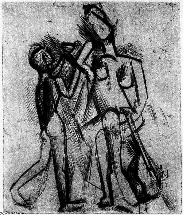 WikiOO.org - Εγκυκλοπαίδεια Καλών Τεχνών - Ζωγραφική, έργα τέχνης Pablo Picasso - Two naked figures