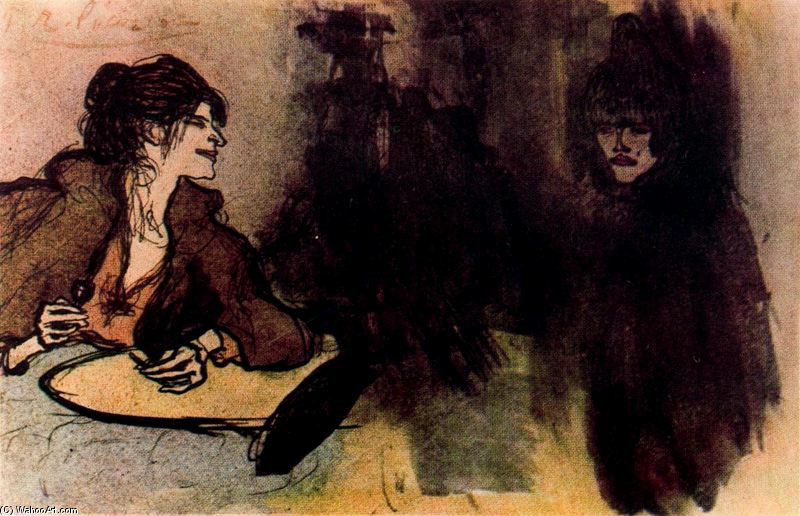 WikiOO.org - Enciklopedija likovnih umjetnosti - Slikarstvo, umjetnička djela Pablo Picasso - Two woman figures