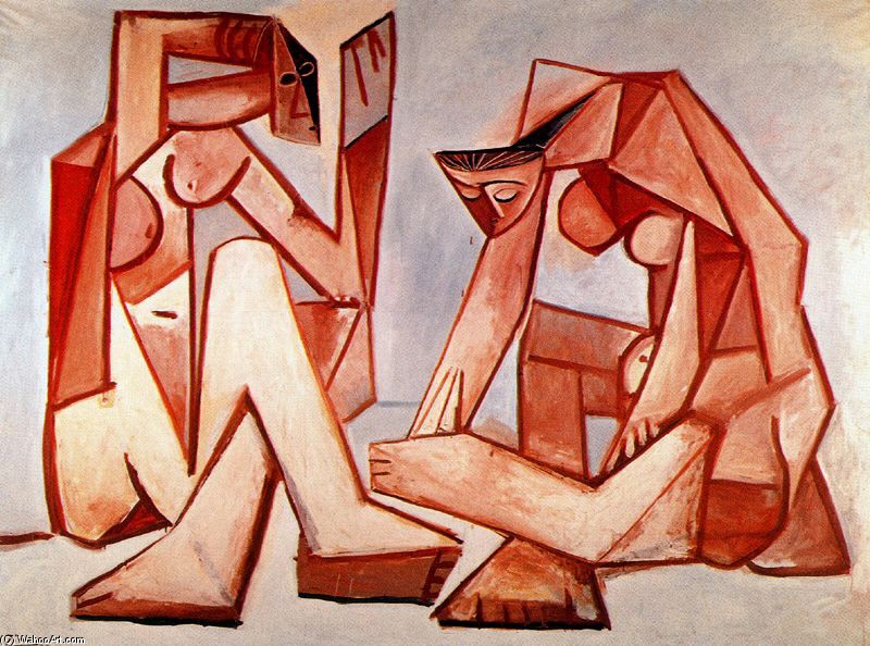 WikiOO.org - Enciclopédia das Belas Artes - Pintura, Arte por Pablo Picasso - Two women on the beach
