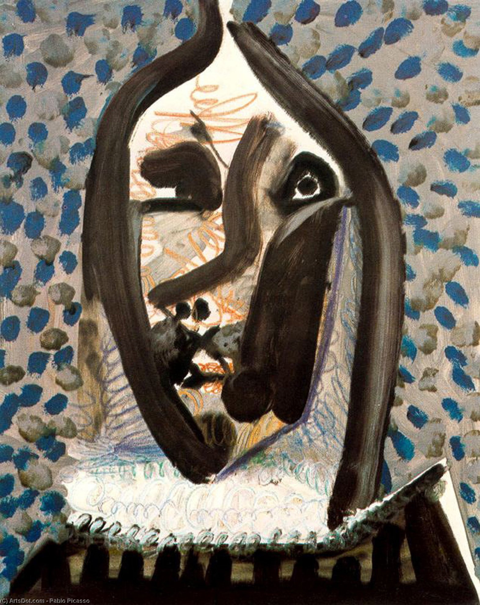 Wikioo.org – L'Enciclopedia delle Belle Arti - Pittura, Opere di Pablo Picasso - Tête d'homme 1