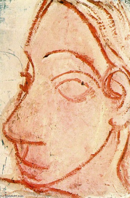 Wikioo.org - Die Enzyklopädie bildender Kunst - Malerei, Kunstwerk von Pablo Picasso - Tête von troix quart linkisch
