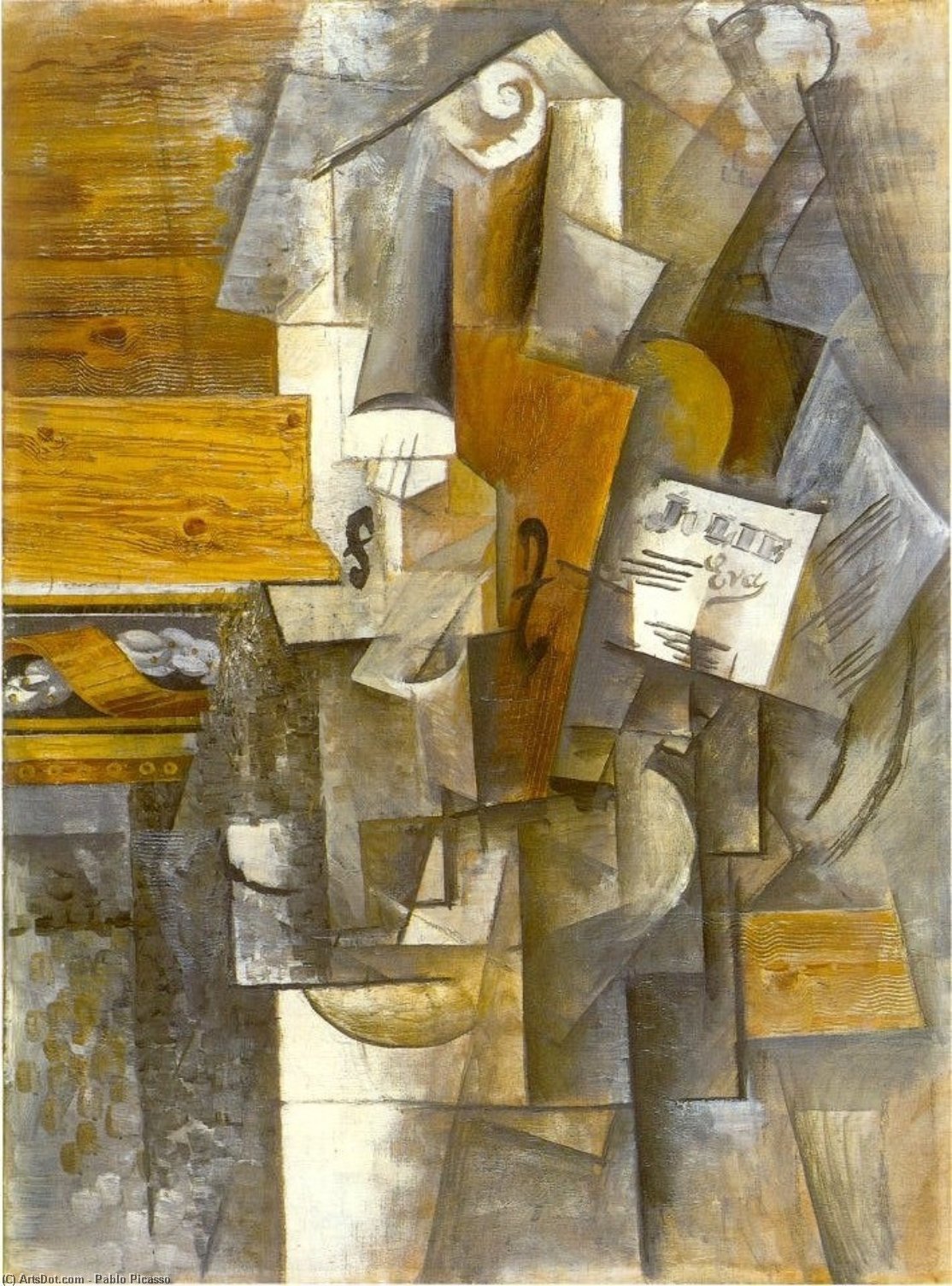 WikiOO.org - Encyclopedia of Fine Arts - Maleri, Artwork Pablo Picasso - Violin ''Jolie Eva''
