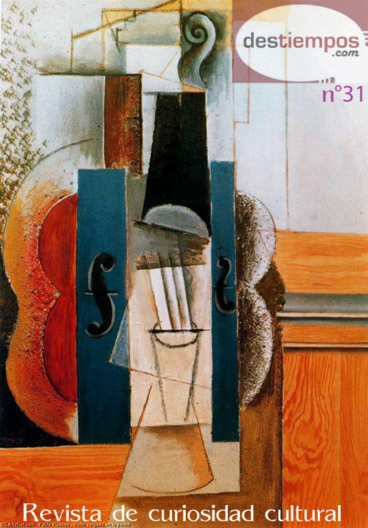 Wikioo.org - The Encyclopedia of Fine Arts - Painting, Artwork by Pablo Picasso - Violín colgado en la pared