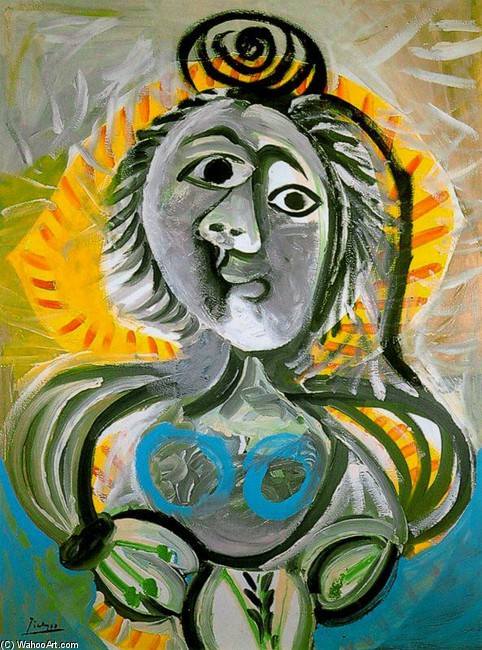 Wikioo.org – La Enciclopedia de las Bellas Artes - Pintura, Obras de arte de Pablo Picasso - mujer en una sillón