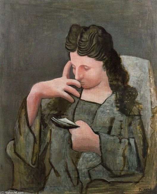WikiOO.org - دایره المعارف هنرهای زیبا - نقاشی، آثار هنری Pablo Picasso - Woman reading 2
