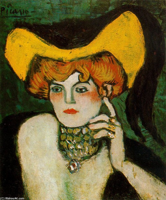 Wikoo.org - موسوعة الفنون الجميلة - اللوحة، العمل الفني Pablo Picasso - Woman with collar