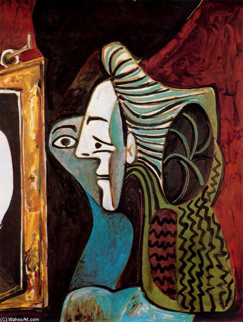 Wikioo.org - The Encyclopedia of Fine Arts - Painting, Artwork by Pablo Picasso - Woman with Mirror