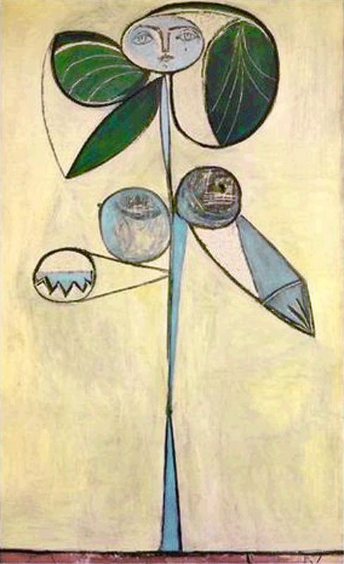 WikiOO.org - Encyclopedia of Fine Arts - Schilderen, Artwork Pablo Picasso - Woman-flower