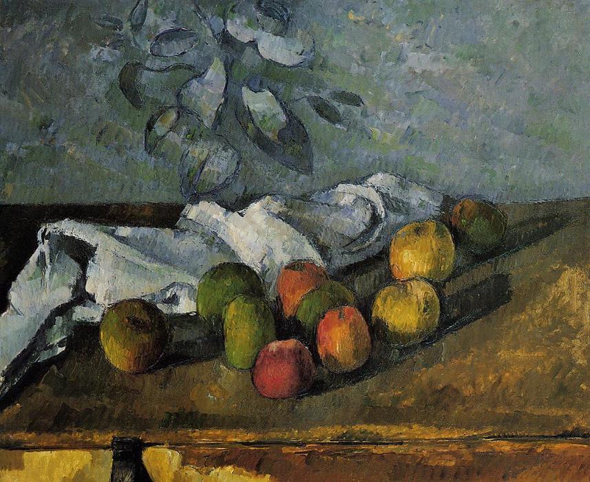 WikiOO.org - Encyclopedia of Fine Arts - Maalaus, taideteos Paul Cezanne - Apples and Napkin