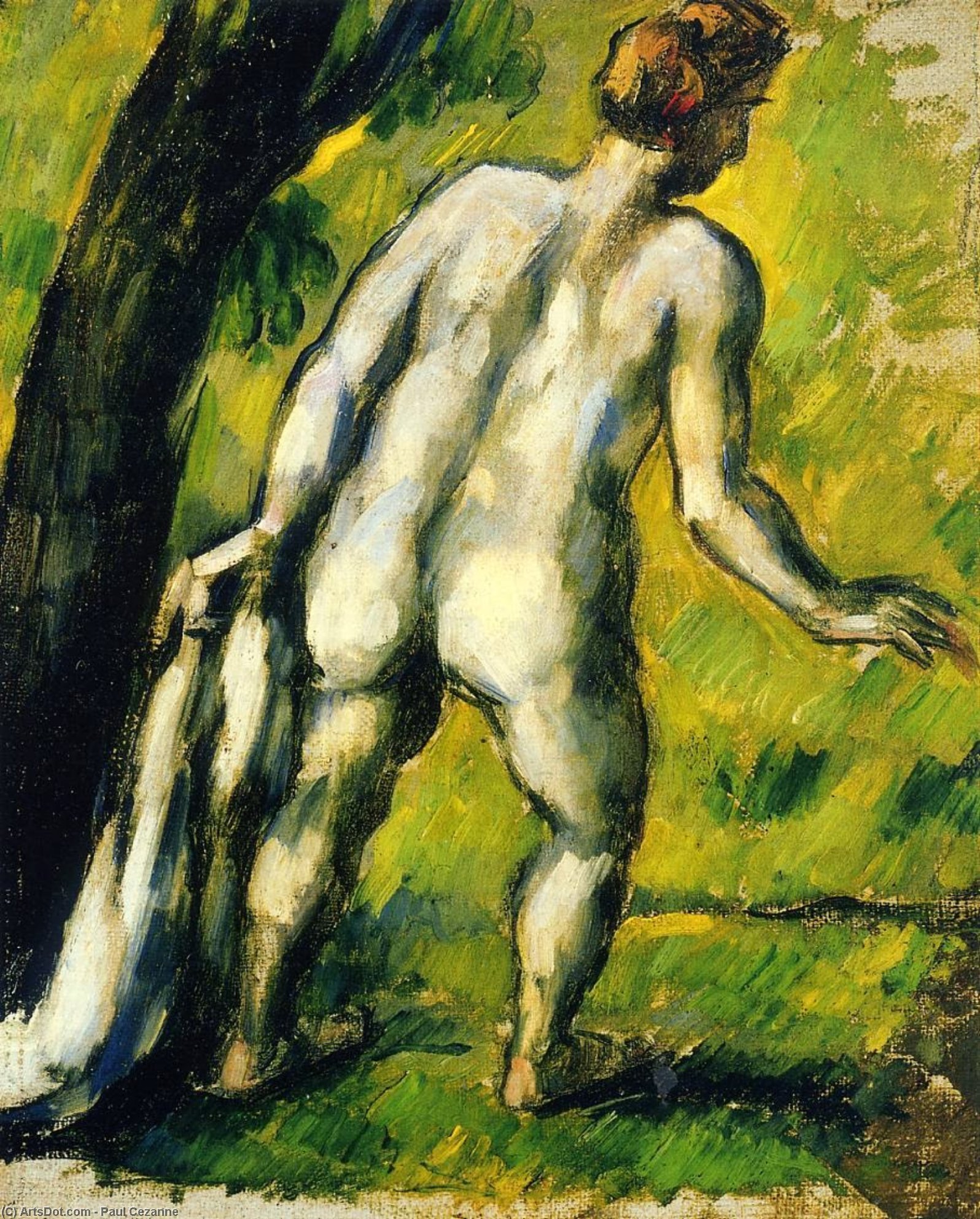WikiOO.org - Güzel Sanatlar Ansiklopedisi - Resim, Resimler Paul Cezanne - Bather from the Back