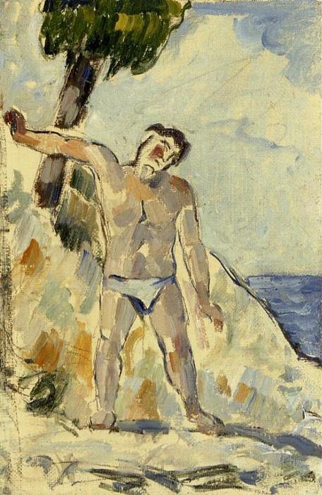WikiOO.org - Енциклопедия за изящни изкуства - Живопис, Произведения на изкуството Paul Cezanne - Bather with Arms Spread