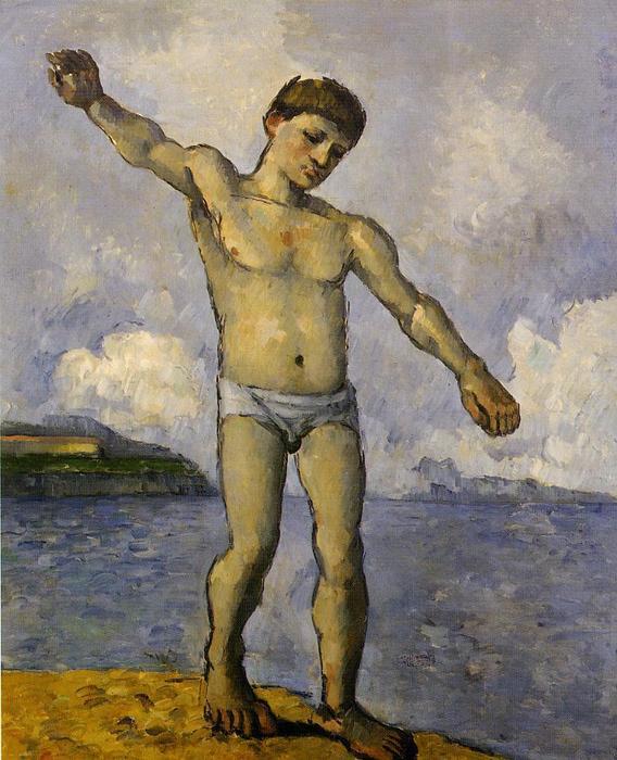 WikiOO.org - Encyclopedia of Fine Arts - Maleri, Artwork Paul Cezanne - Bather with Outstreched Arms