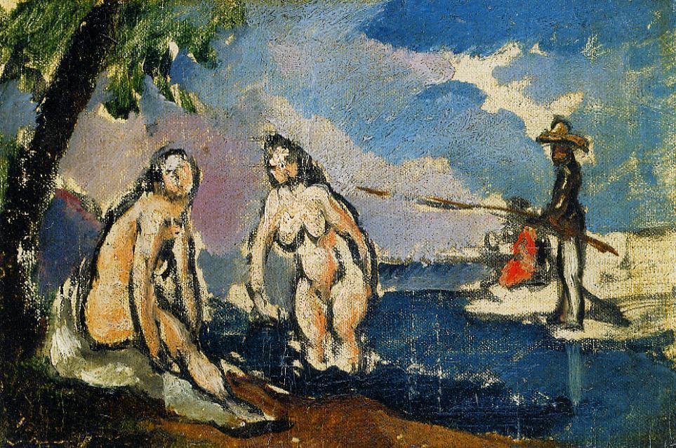 Wikioo.org - The Encyclopedia of Fine Arts - Painting, Artwork by Paul Cezanne - Bathers and Fisherman with a Line
