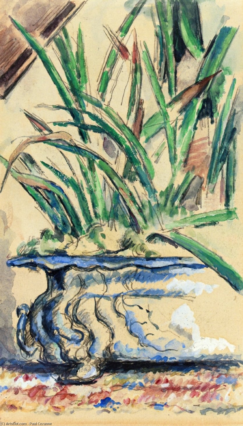 Wikioo.org - Bách khoa toàn thư về mỹ thuật - Vẽ tranh, Tác phẩm nghệ thuật Paul Cezanne - Blue Flowerpot
