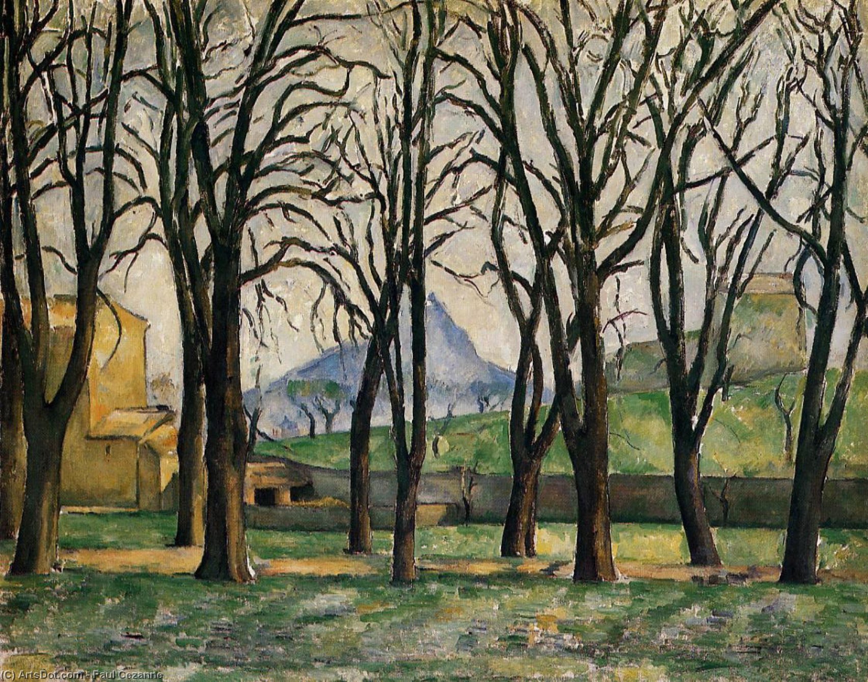 Wikioo.org - The Encyclopedia of Fine Arts - Painting, Artwork by Paul Cezanne - Chestnut Trees at the Jas de Bouffan