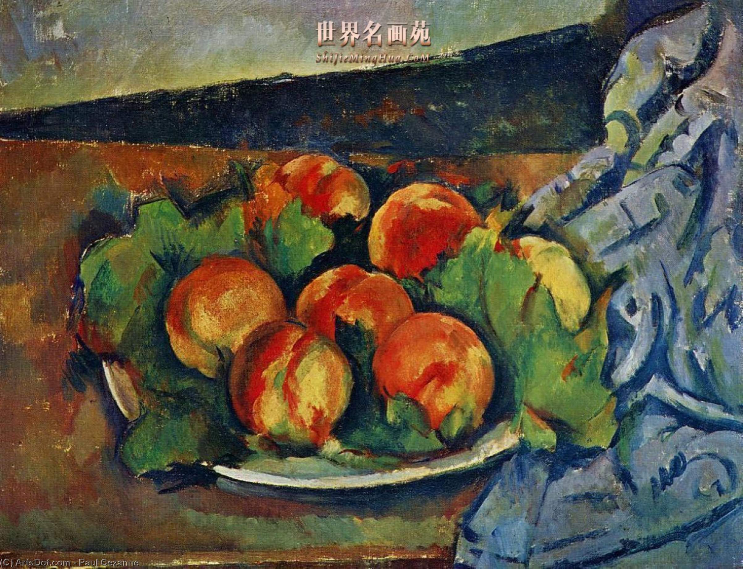 WikiOO.org - 백과 사전 - 회화, 삽화 Paul Cezanne - Dish of Peaches