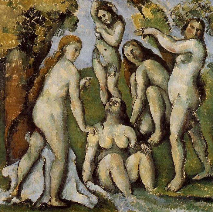 WikiOO.org - Εγκυκλοπαίδεια Καλών Τεχνών - Ζωγραφική, έργα τέχνης Paul Cezanne - Five Bathers