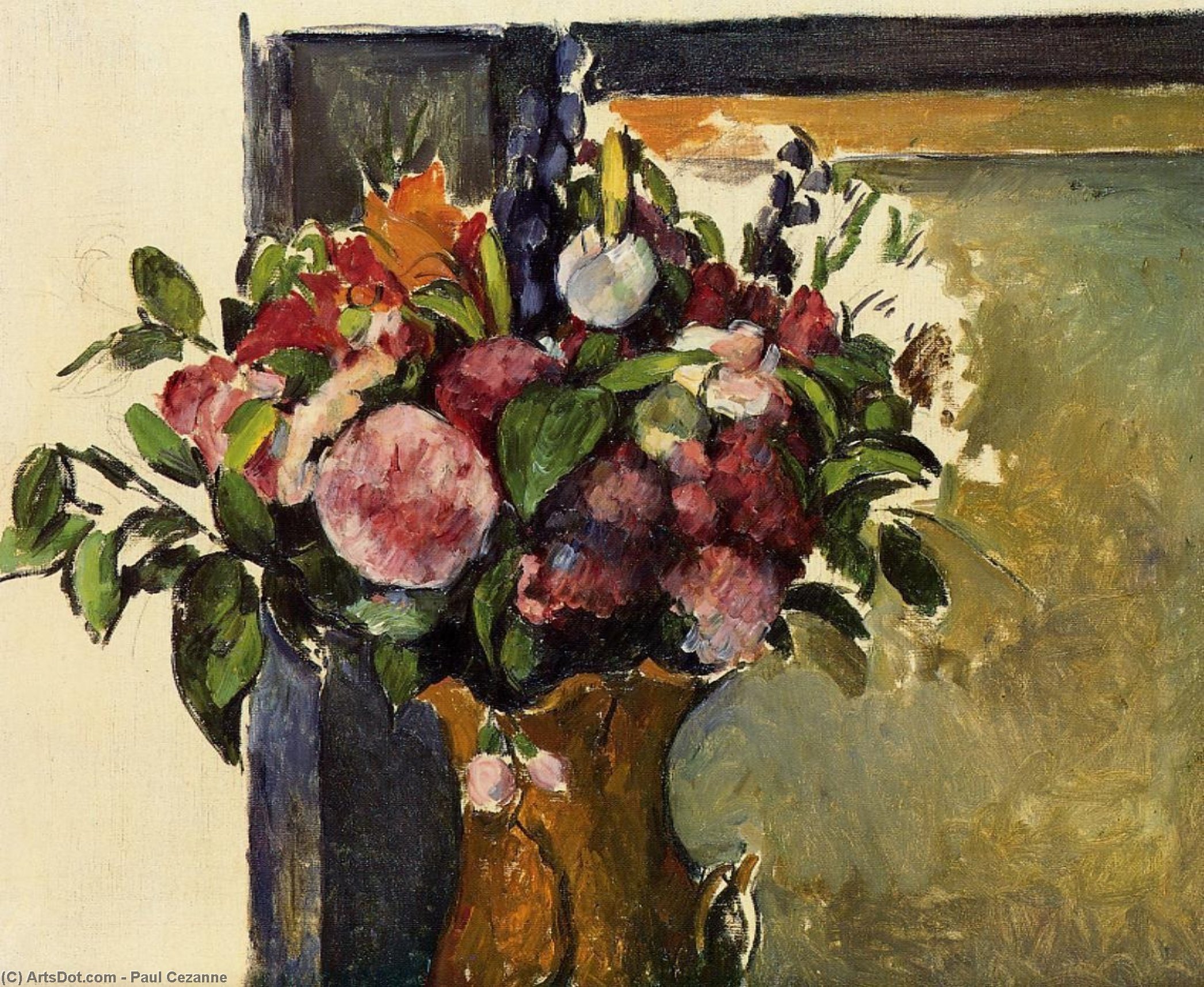 WikiOO.org - Güzel Sanatlar Ansiklopedisi - Resim, Resimler Paul Cezanne - Flowers in a Vase