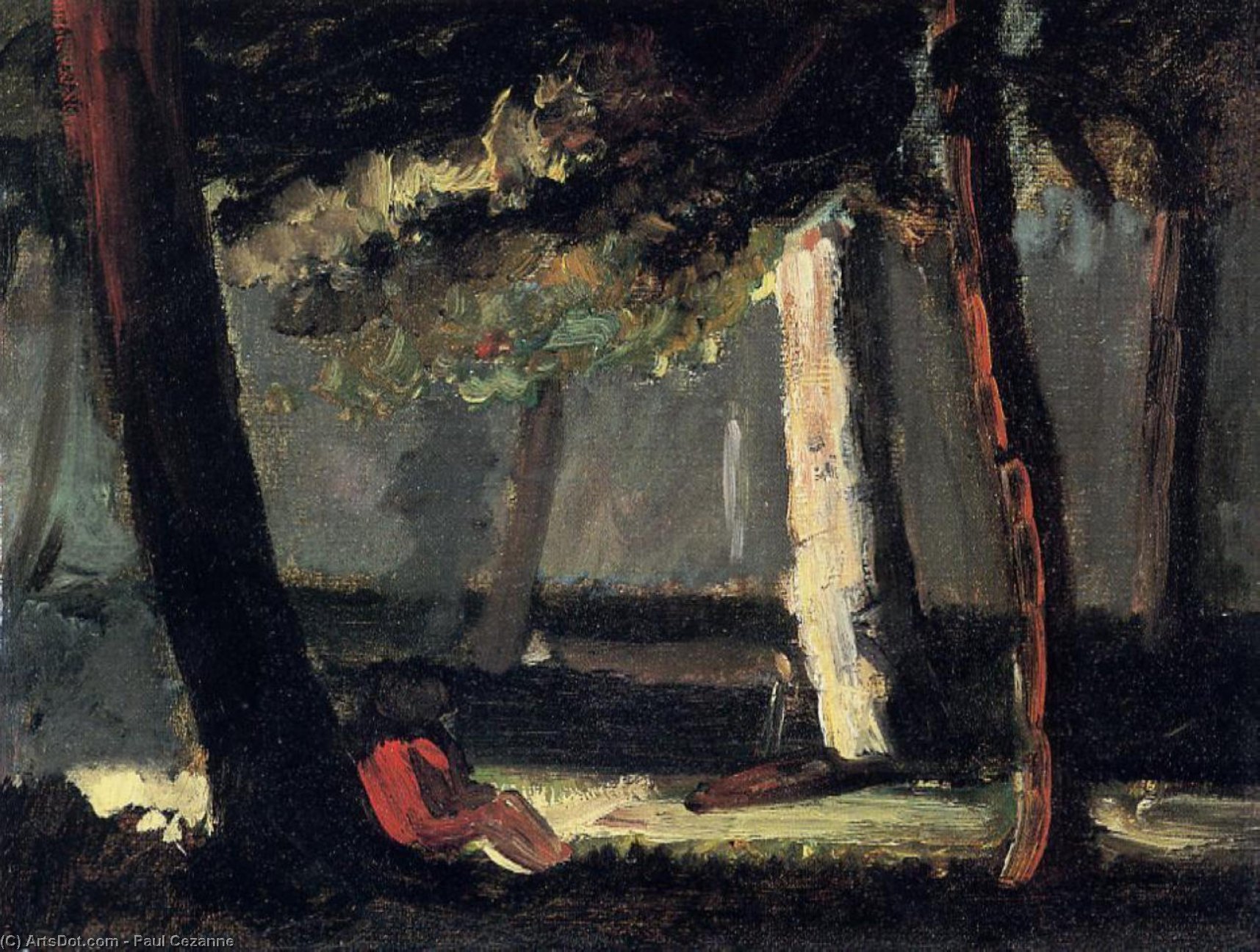 WikiOO.org - 백과 사전 - 회화, 삽화 Paul Cezanne - Guillaumin by the Road