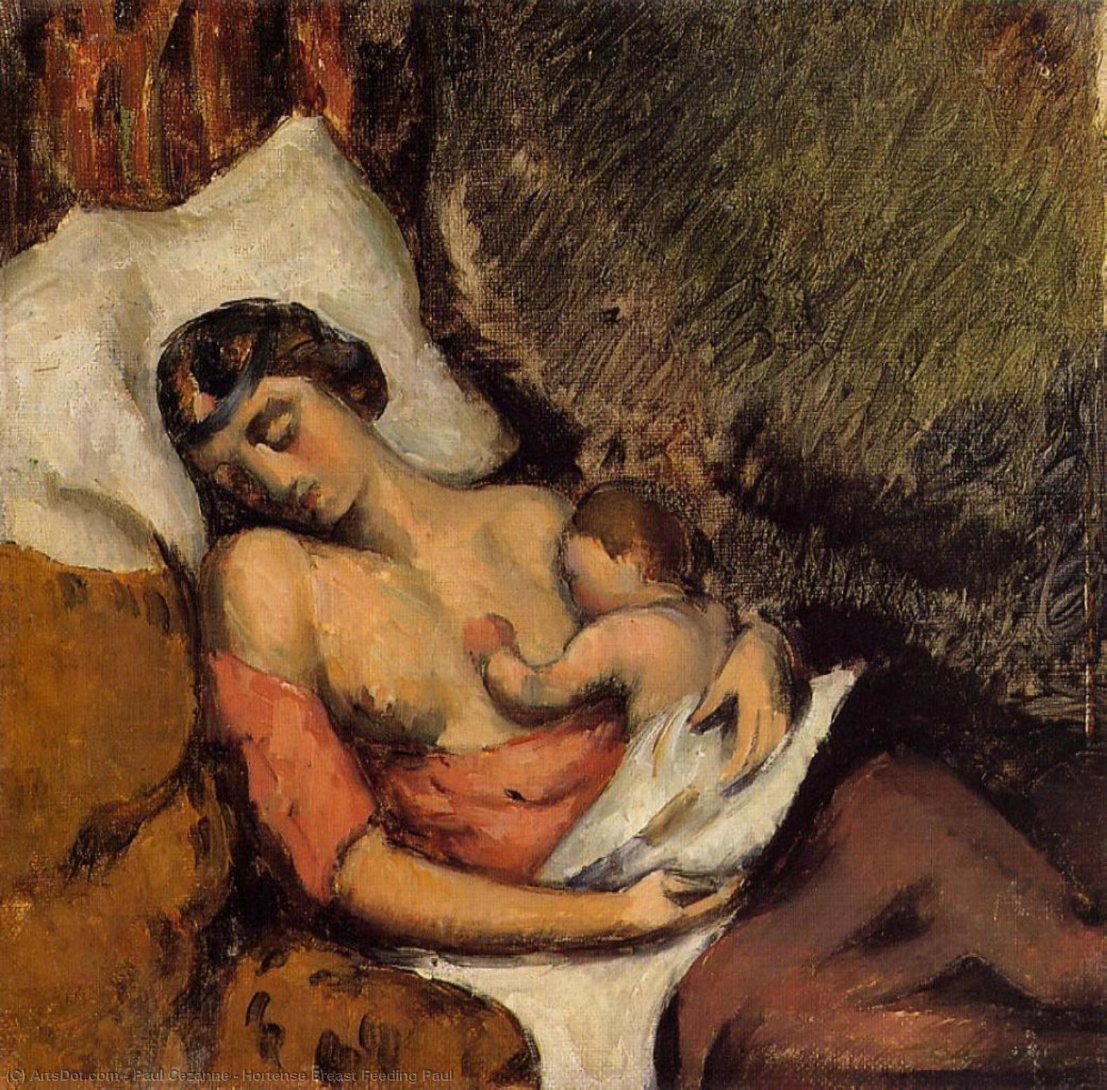 Wikioo.org – La Enciclopedia de las Bellas Artes - Pintura, Obras de arte de Paul Cezanne - Hortense Lactancia Materna Paul