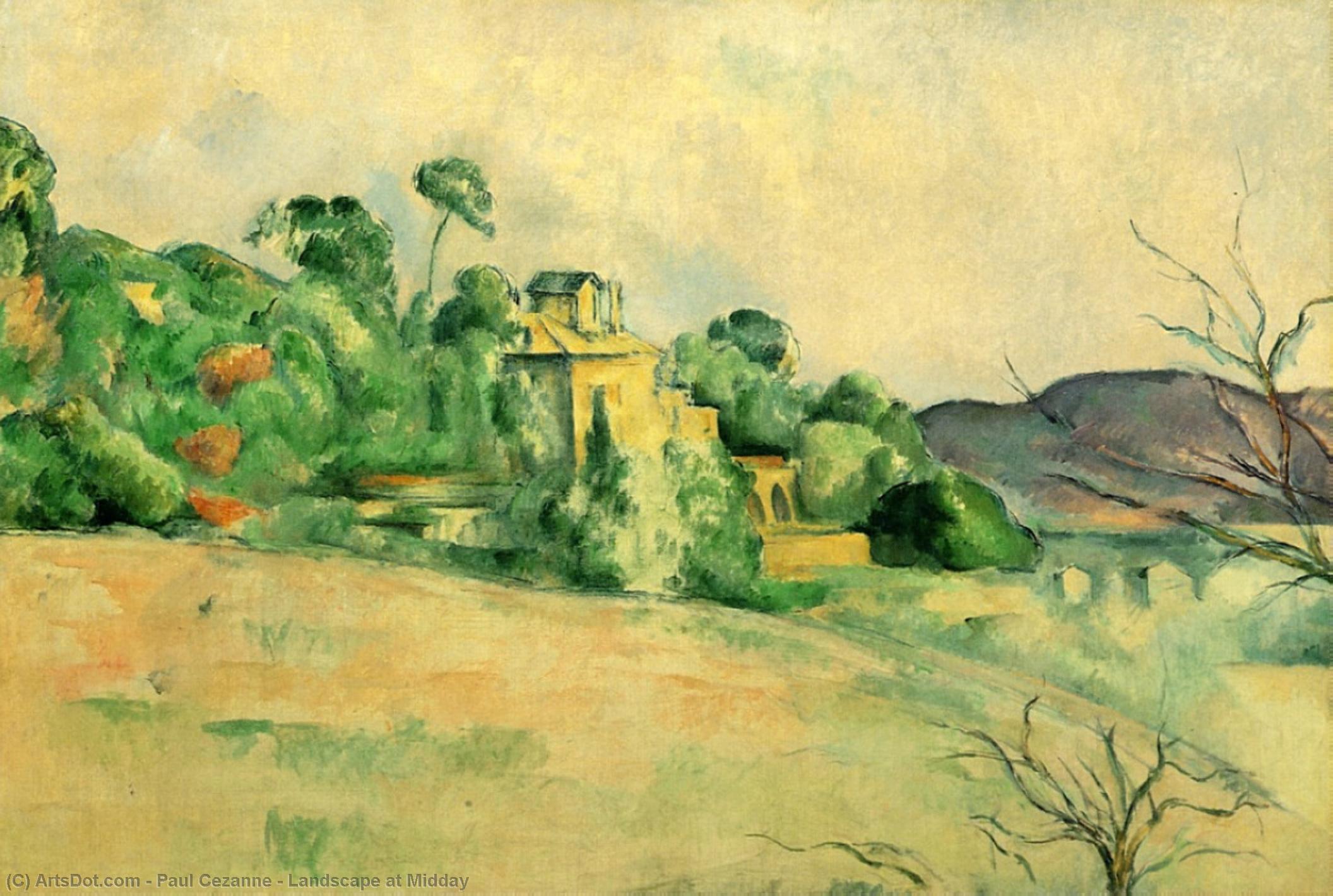 Wikioo.org - The Encyclopedia of Fine Arts - Painting, Artwork by Paul Cezanne - Landscape at Midday